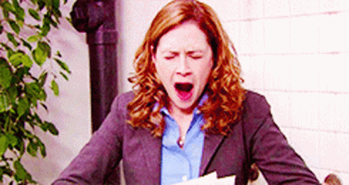 Tired Teacher Jenna Fischer Yawning GIF