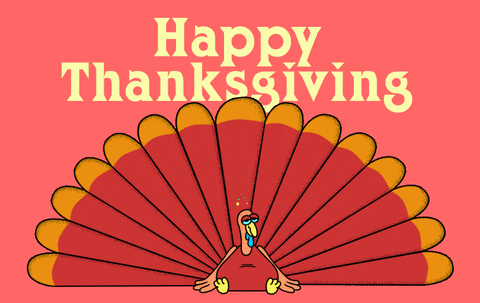 Tired Turkey Animated Happy Thanksgiving GIF