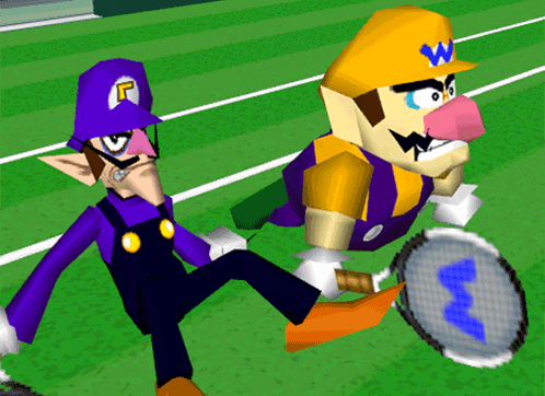 Tired Wario Playing Tennis GIF