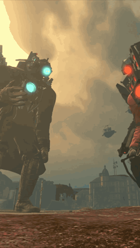 Titan Cameraman And Speakerman Face Off GIF