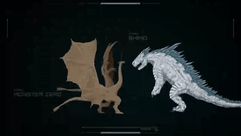 Titan Monster Zero and Titan Shimo on Computer Screen