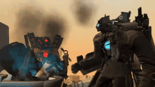 Titan Speakerman Duo Getting Ambushed GIF