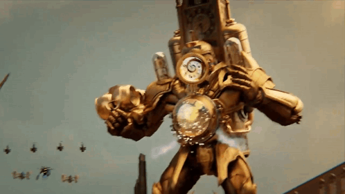 Titan Speakerman Evolved To Golden Clock GIF
