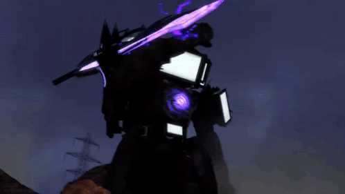 Titan Tv Man Wielding Laser Sword GIF