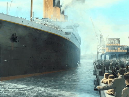 Titanic Ship Docked At Pier GIF