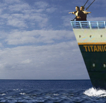 Titanic Sinking Jack And Rose Fell On Iceberg GIF