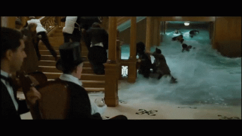 Titanic Sinking Man In Fancy Hat Shocked GIF