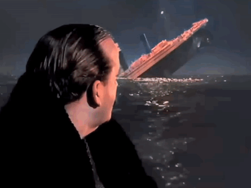 Titanic Sinking Man Looking Away Crying GIF