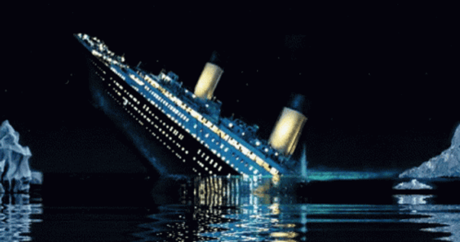 Titanic Sinking On Water GIF