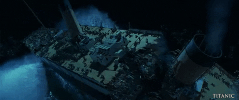 Titanic Sinking Ship Splitting In Half GIF