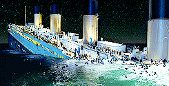Titanic Sinking Slowly On Water GIF