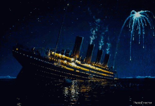 Titanic Sinking Smoke Coming Out Of Ship GIF