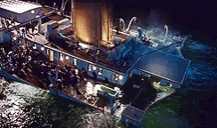 Titanic Sinking Water Reaching Top Deck GIF