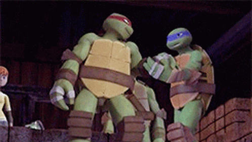 Tmnt Ninja Turtle Fist Bump Rafael Leo GIF