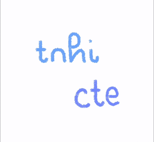 Tnhi Cte Written in Blue on White Background