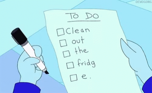 To Do Long List Clean Fridge GIF