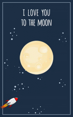 To The Moon Rocket Turning Around The Moon GIF