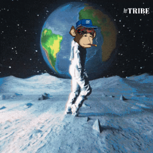 To The Moon Monkey Moon Dance GIF