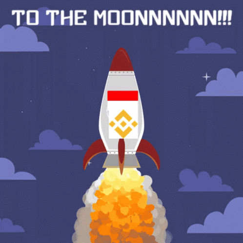 To The Moon Rocket Ship Launching GIF