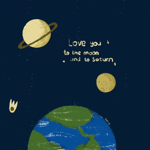 To The Moon And Saturn GIF