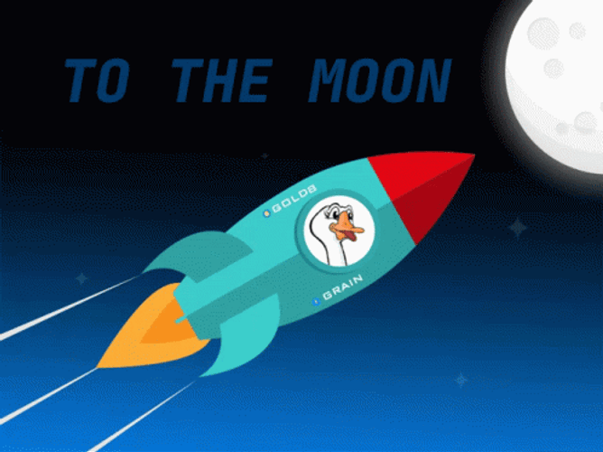 To The Moon Duck Goes On A Trip GIF