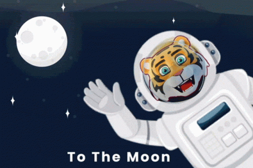 To The Moon Tiger Astronaut GIF