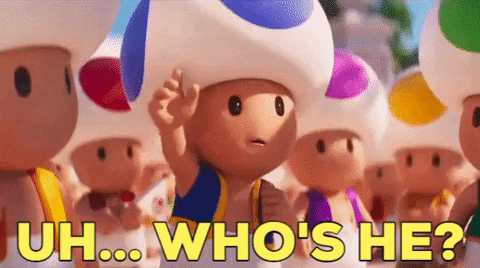 Toad Asking Who's He GIF