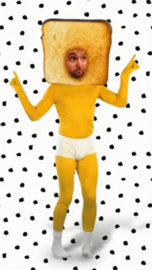 Toast Bread Man Head Dancing GIF