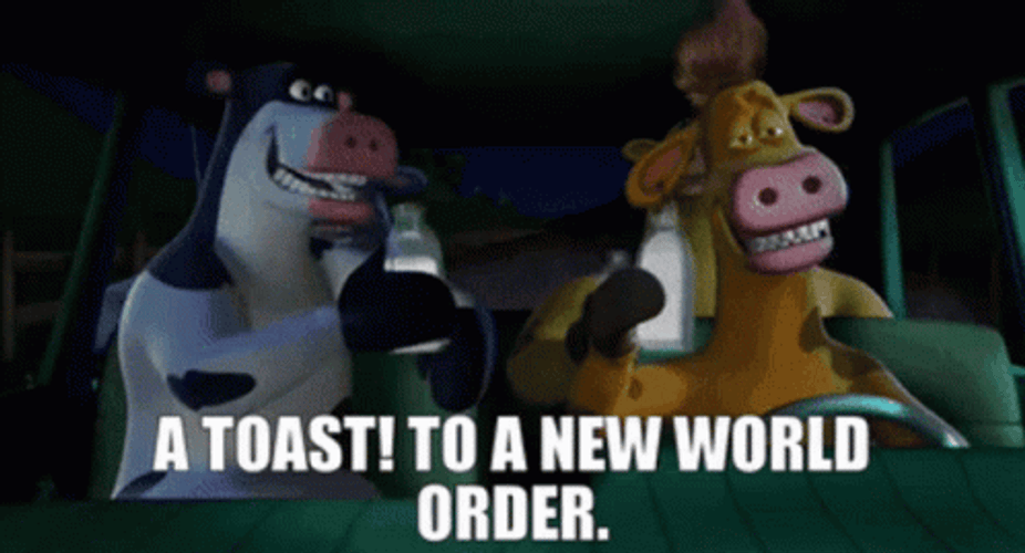 Toast New World Order Otis Cow GIF