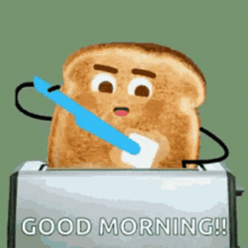 Toast Slice in Toaster with Knife