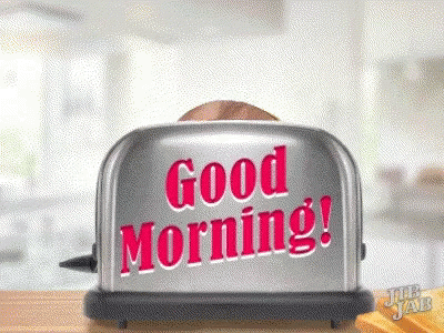 Toaster Saying Good Morning With Toast GIF