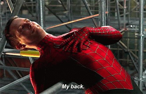 Tobey Maguire Spiderman Back Pain GIF