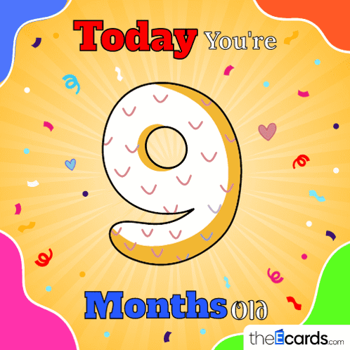 Today You're 9 Months Old Snail On Donut GIF