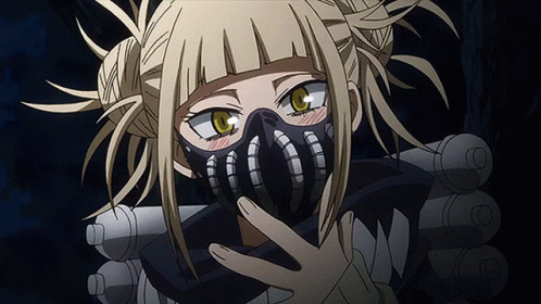 Toga Himiko Wearing Her Mouthguard GIF