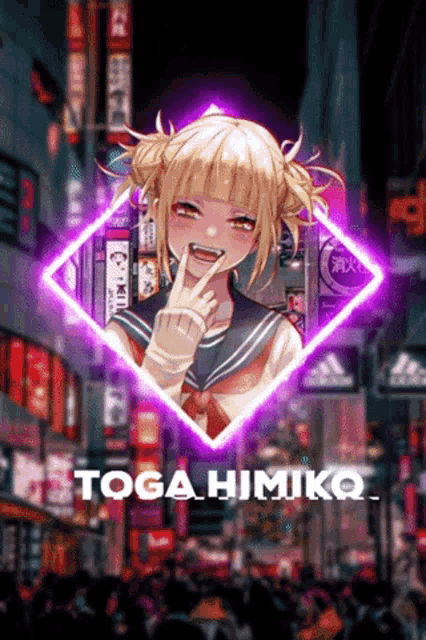 Toga Himiko Mha Neon City Template GIF