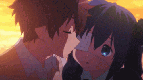 Togashi Yuuta Kiss On Cheek GIF