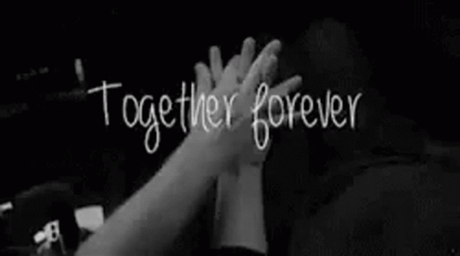 Together Forever Holding Hands Black And White GIF
