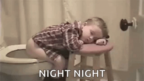 Night Night Baby Boy Sleeping In Toilet GIF