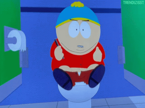 Eric Cartman Sitting On The Toilet Seat GIF