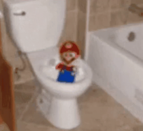 Super Mario Dancing In Toilet GIF