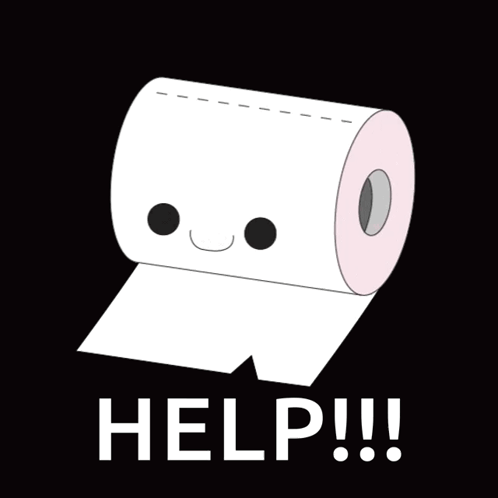 Toilet Paper Smiling Saying Help GIF