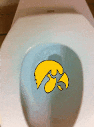 Toilet With Iowa Hawkeyes Logo
