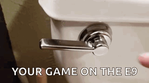 Toilet With Your Game On The E9 GIF