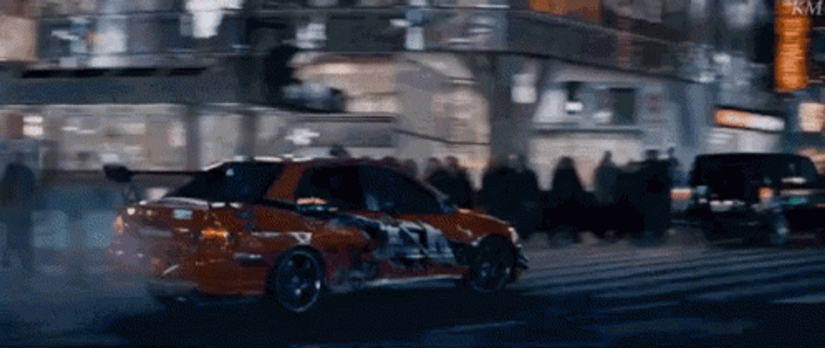 Tokyo Drift Gliding In Pedestrian Lane GIF