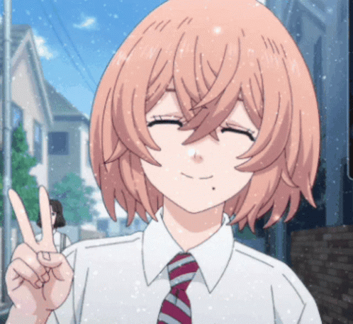 Tokyo Revengers Hinata Peace Sign GIF