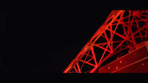 Tokyo Tower Lit Red Blue White Lights Night