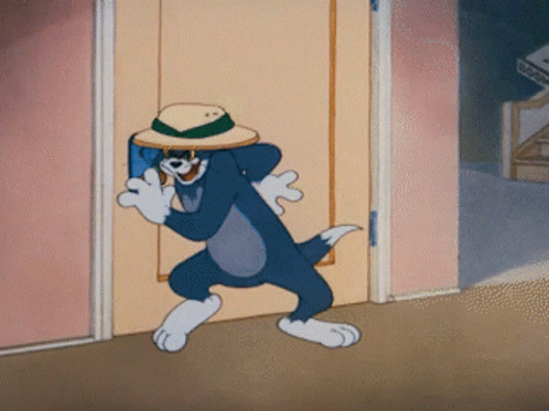 Tom and Jerry Character Wearing Hat and Sunglasses