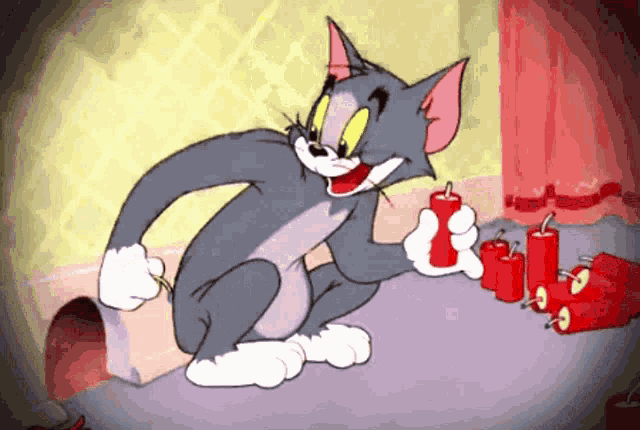 Tom And Jerry Explode Gif GIF
