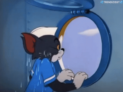 Tom and Jerry Looking Out Porthole