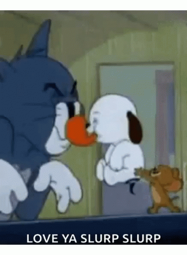 Tom And Jerry Love Ya Slurp Slurp GIF